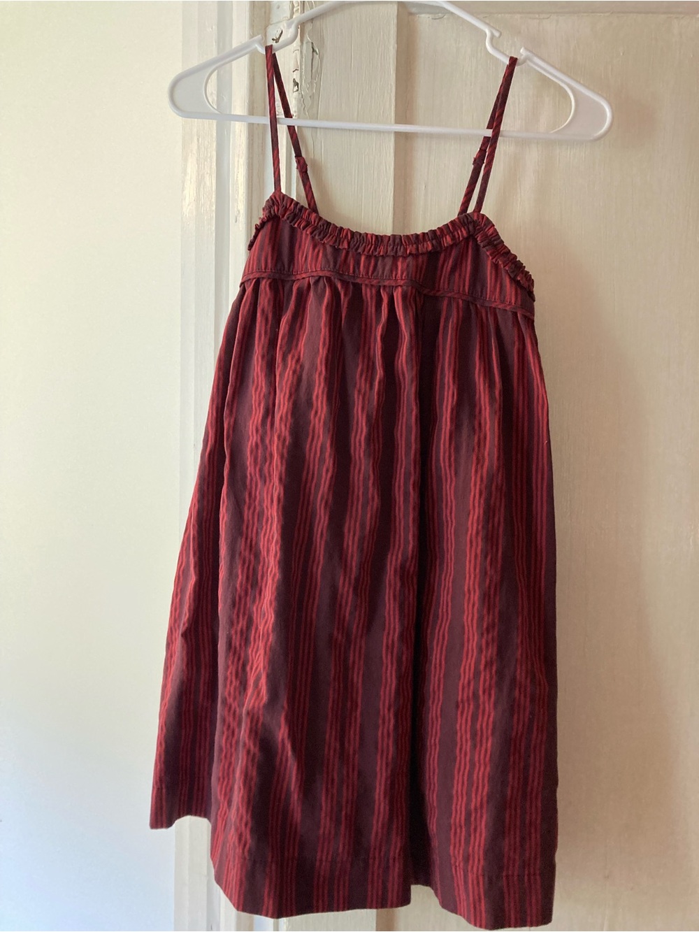 Target Burgundy Striped Spaghetti-Strap Sundress